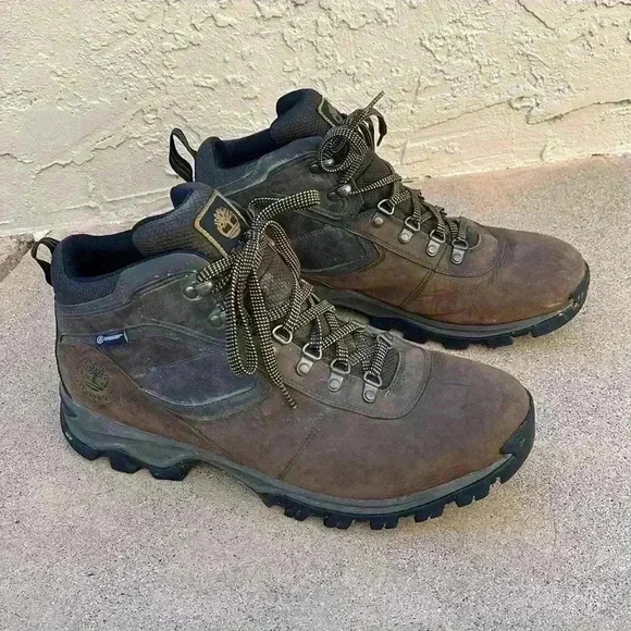 Timberland Men's Mt. Maddsen Mid Waterproof Hiking Boots Brown Lace Up Sz 14 - Picture 1 of 11